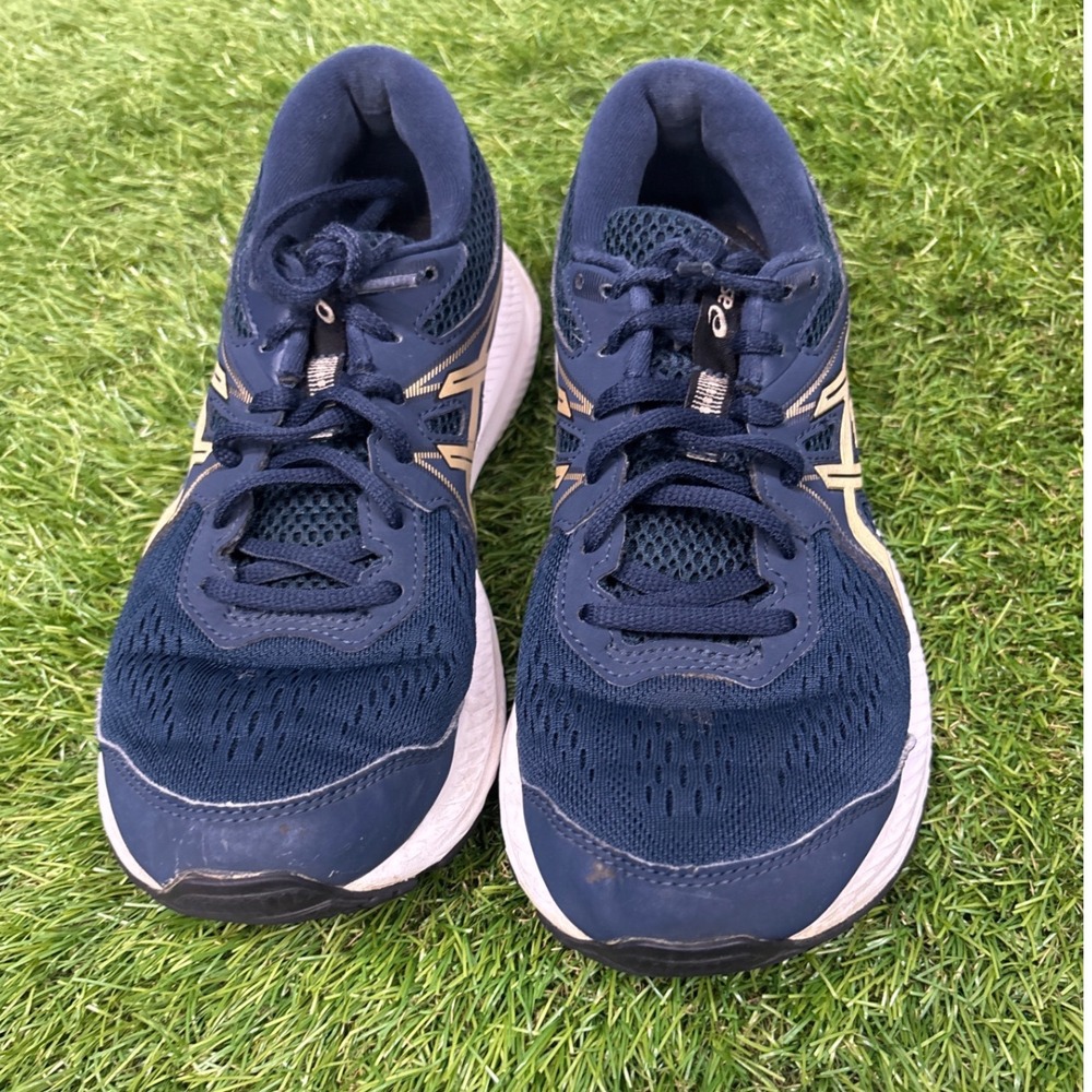 ASICS Gel-Contend 7‎ Running Shoes Womens 8.5 Navy Blue Gold Good